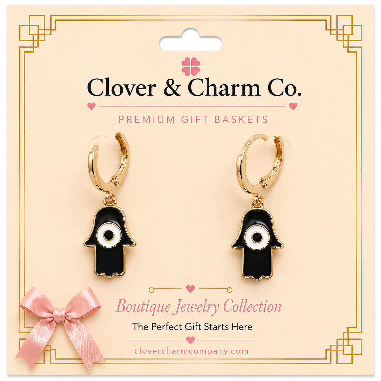 Midnight Protection Evil Eye Hoop Earrings