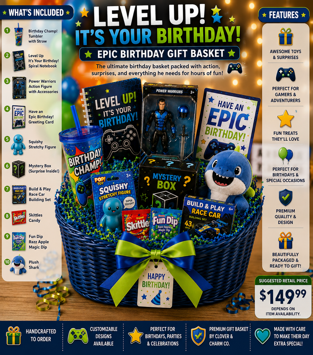 Level Up Birthday Basket Small