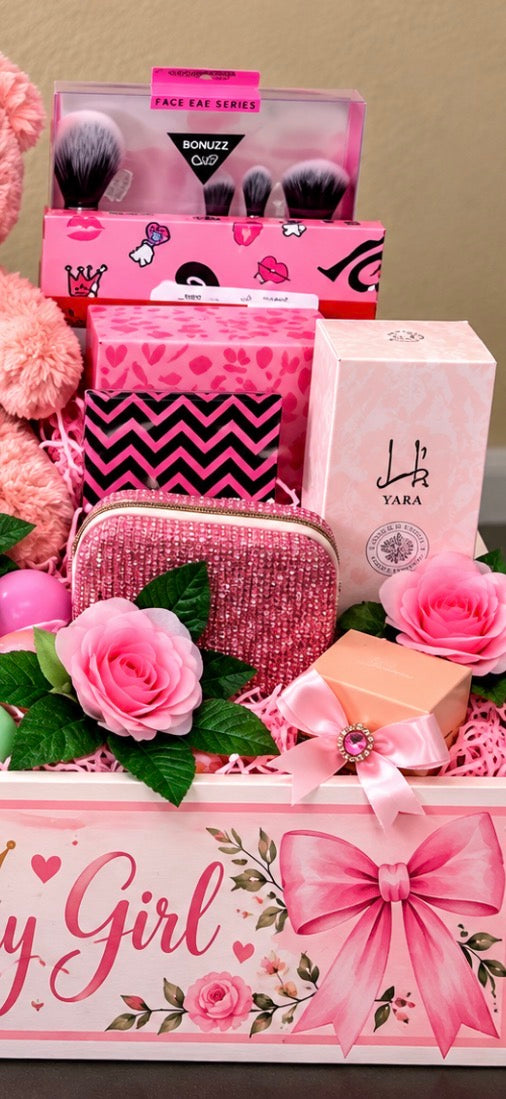 Birthday Girl Designer Gift Crate | Luxury Personalized Birthday Gift Basket for Her