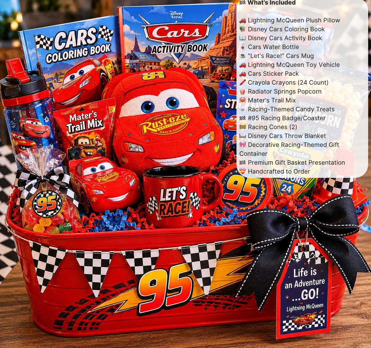 Lighting McQueen Adventure Birthday Basket