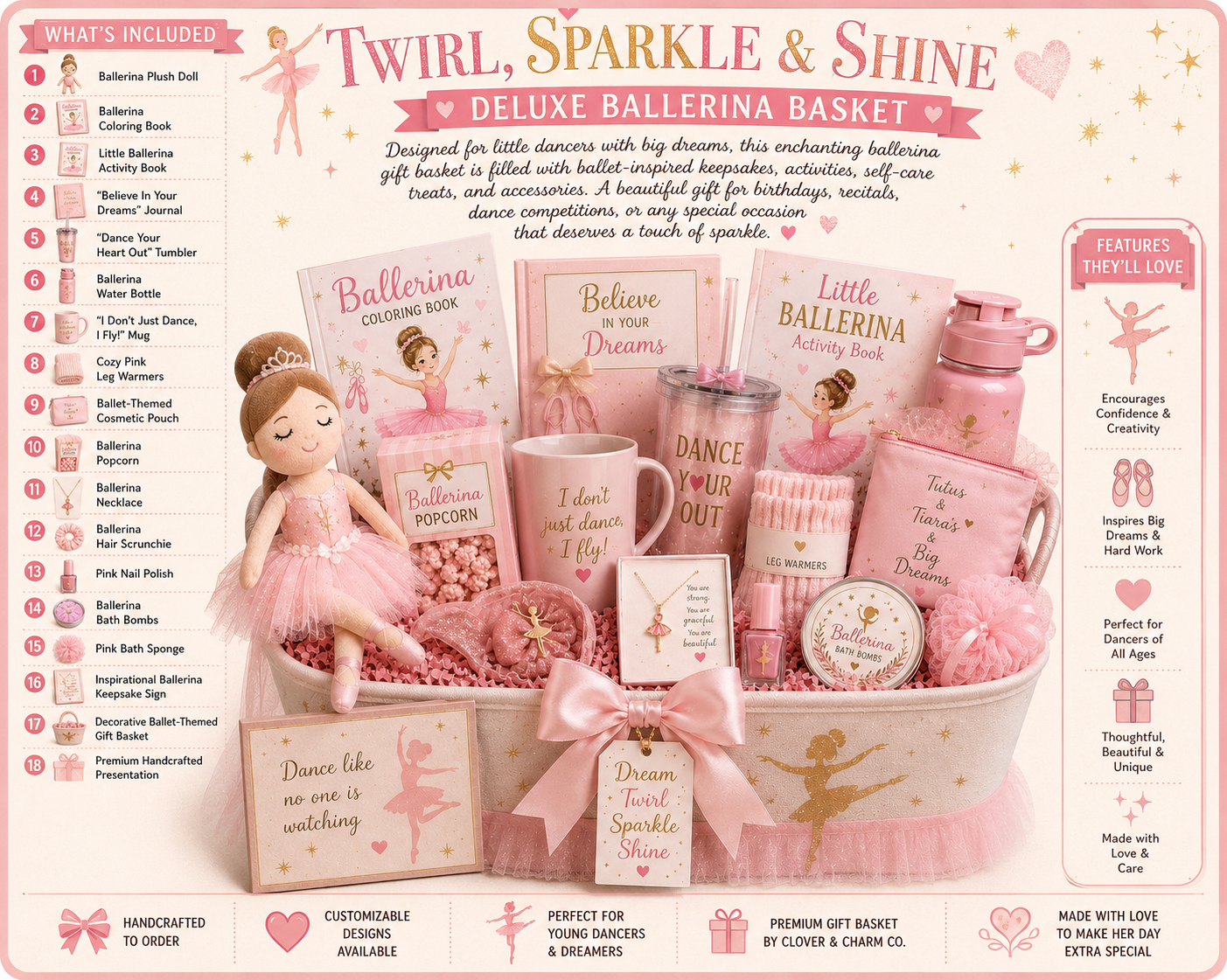 Twirl & Sparkle Ballerina Gift Basket