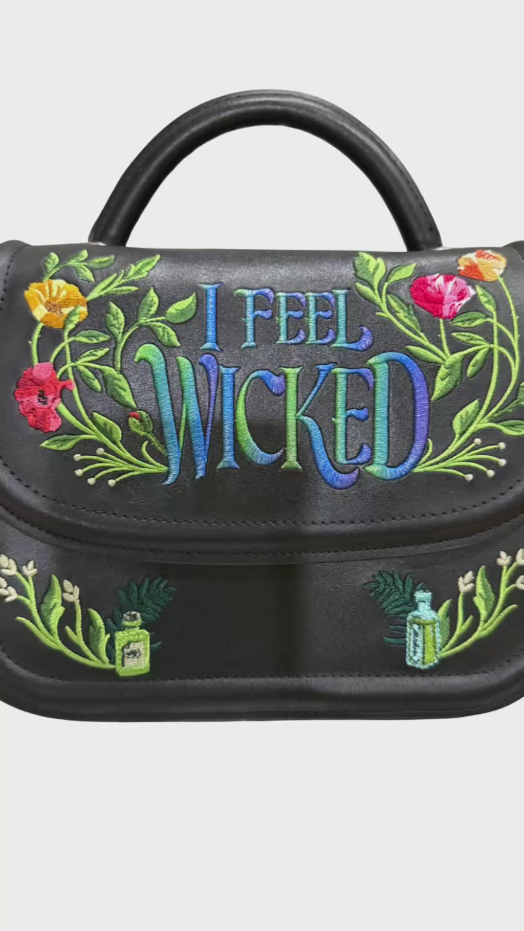Loungefly Wicked “I Feel Wicked” Embroidered Crossbody Bag
